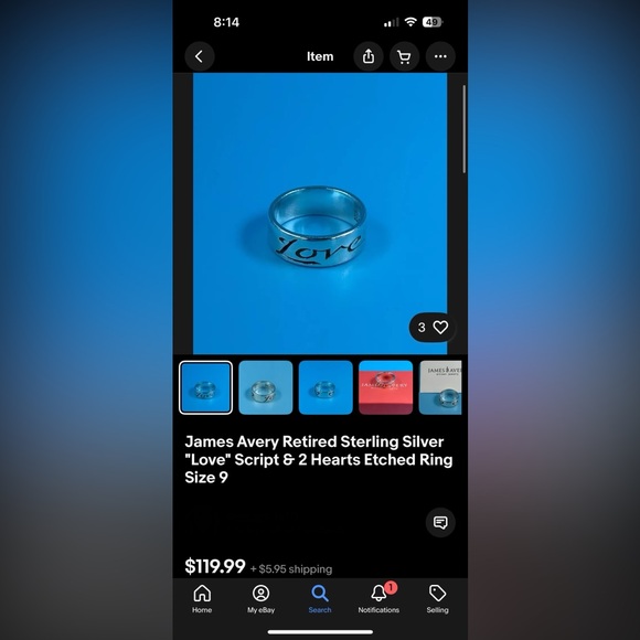 (Retired) James Avery Love ring - Picture 8 of 8